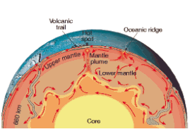 Separate convections occur in each layer of the Mantle. The Upper mantle convectiion, and the lower mantle convectiion.